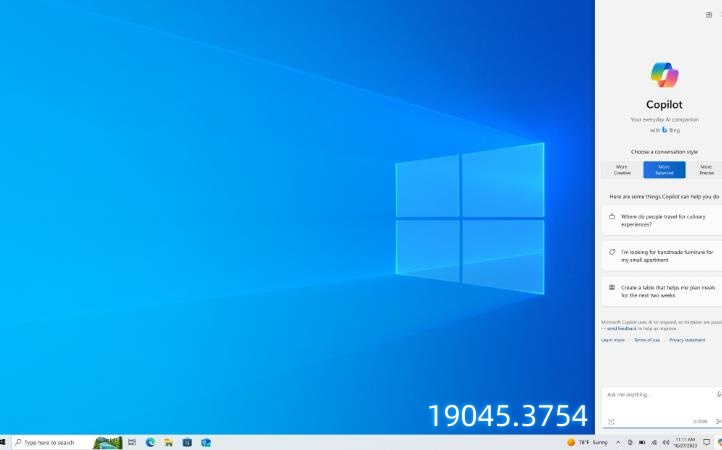 Win10 Build 19045.3754预览版更新，添加Windows更新选择加入通知！