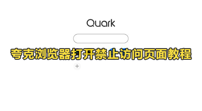 夸克浏览器如何访问禁止页面？夸克浏览器打开禁止访问页面教程