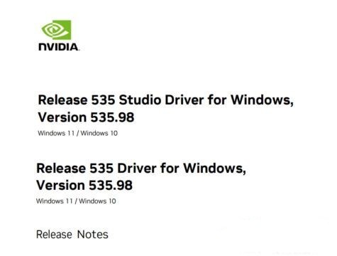 NVIDIA显卡驱动 V535.98 官方版