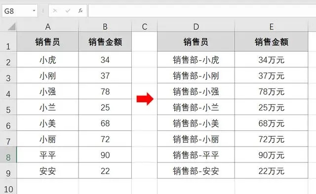 怎么给excel单元格内容添加前缀和后缀？