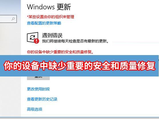 Win11更新失败提示你设备上缺乏极为重要的安全和品质修复解决教程