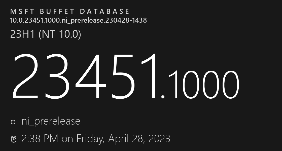 微软发布Win11 Dev 23451.1000(KB5026533)预览版补丁！