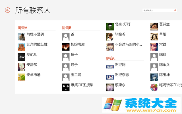 管理多账号好友 Win8.1人脉办法