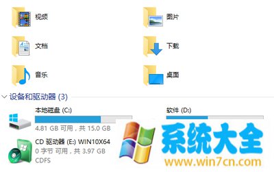 去除Win10系统“此电脑”下的6个文件夹的方法