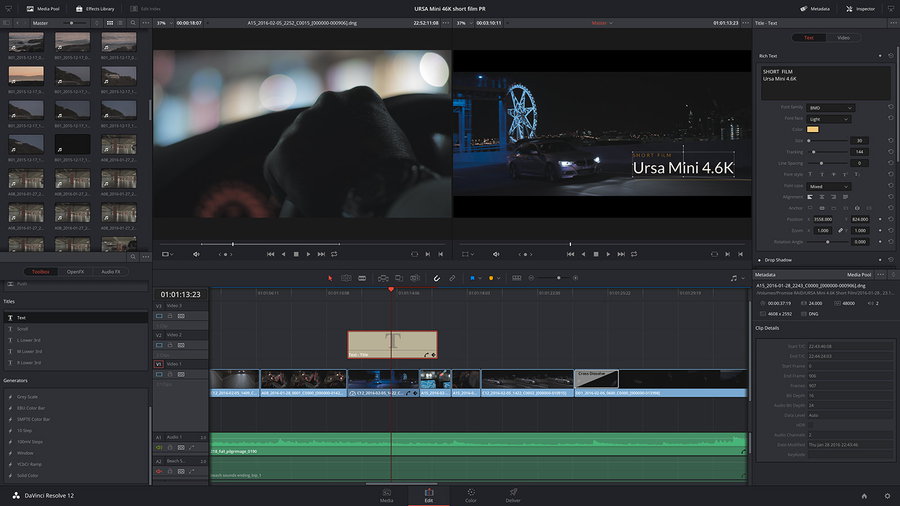 DaVinci Resolve 12.5.3 Studio Win/Mac达芬奇调色软件中文正式版[加密狗版]-支持4K