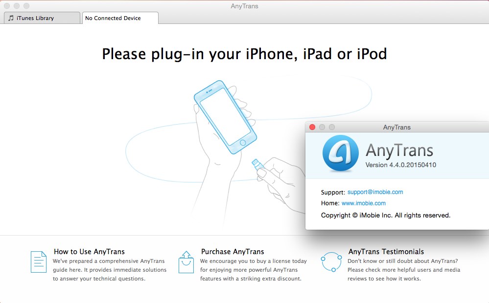 iMobie AnyTrans 5.0.0 MacOSX 多语言注册版-无需iTunes传输数据