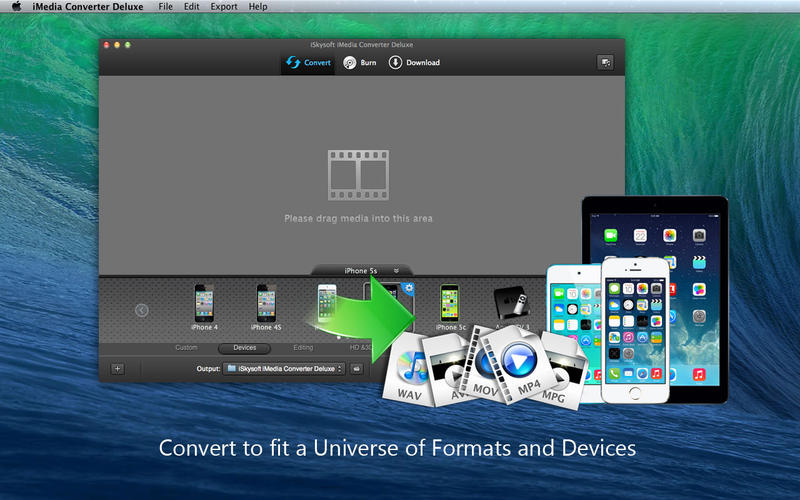 iSkysoft iMedia Converter Deluxe 5.5.0 MacOSX多语言中文注册版-音视频转换