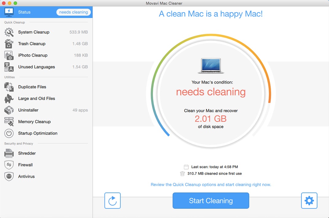 Movavi System Cleaner & Antivirus 1.0 Multilingual Mac OS X