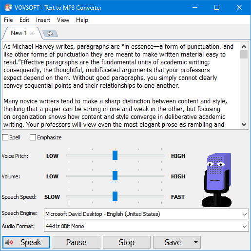 VovSoft Text to MP3 Converter 3.0 注册版-文本转语音转换器