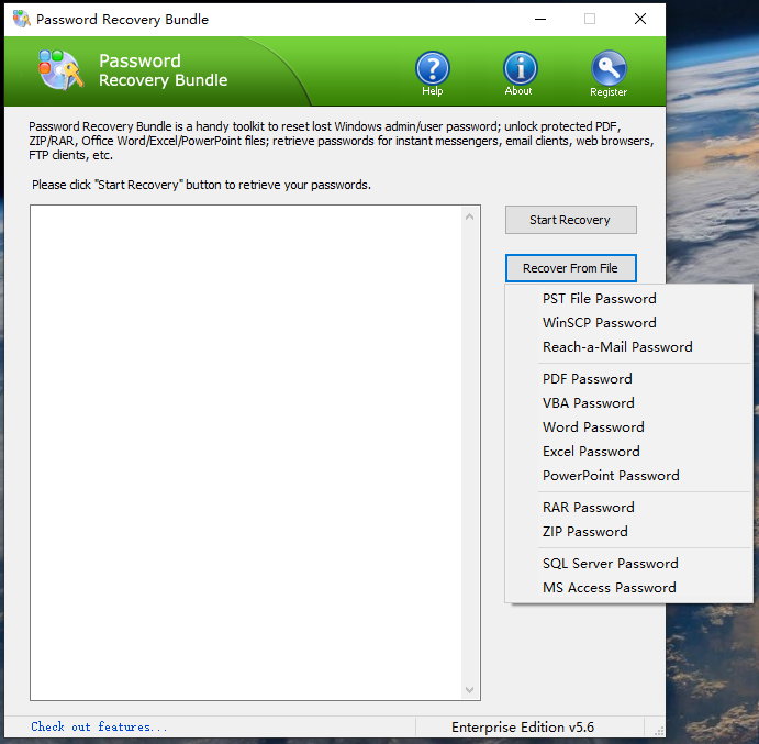Password Recovery Bundle 5.6 Enterprise 注册版附Key - 密码恢复工具包
