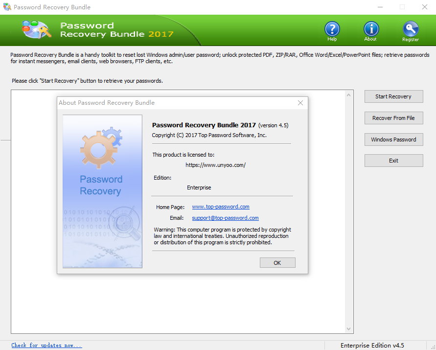 Password Recovery Bundle 2018 Enterprise Edition 4.6 注册版附注册机-密码破译工具包