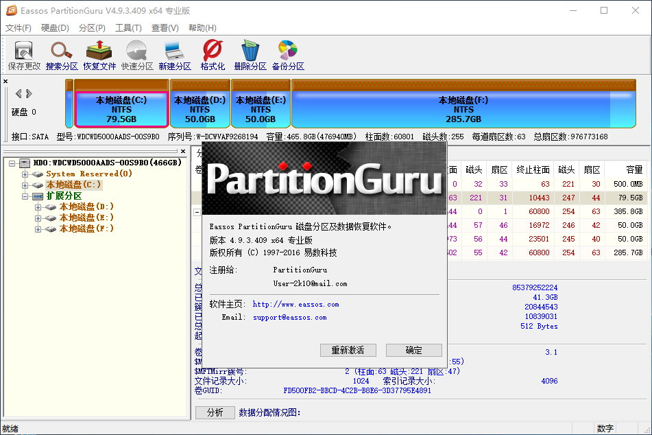 PartitionGuru Professional v4.9.5.508 x86/x64 中文专业版汉化完整版与绿色免安装版