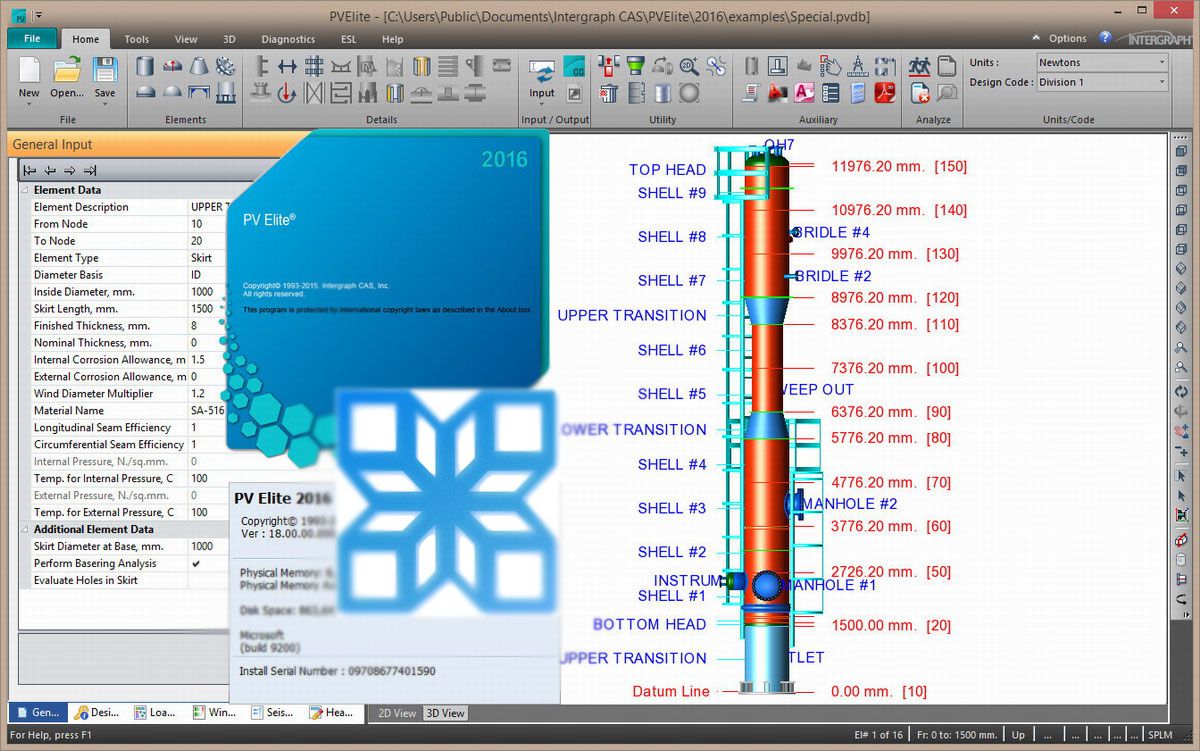 Intergraph PV Elite 2016 SP1 v18.00.01 注册版-容器和换热器设计