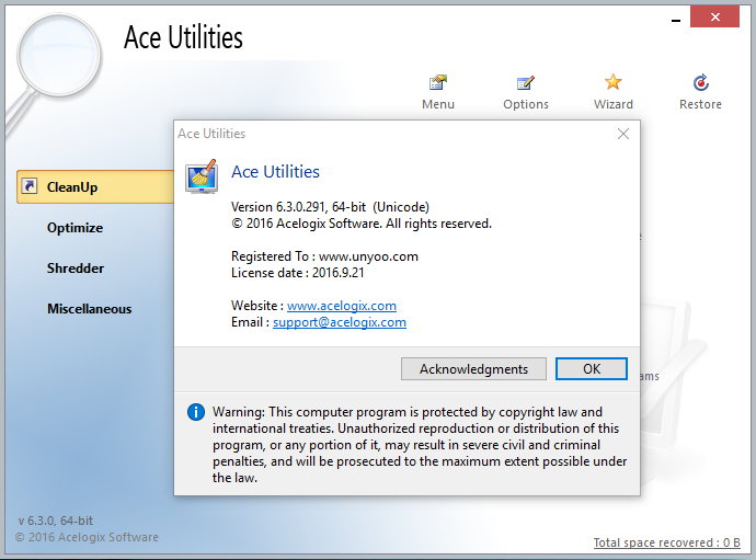 Ace Utilities 6.3.0 Build 291 x86/x64 注册版附注册机 - 统垃圾清理工具