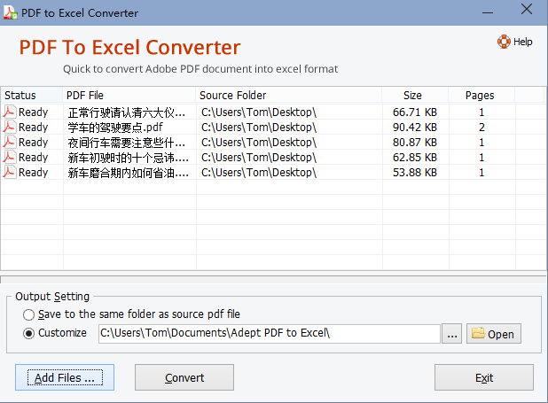 Adept PDF to Excel Converter 3.60 注册版-PDF转Excel软件