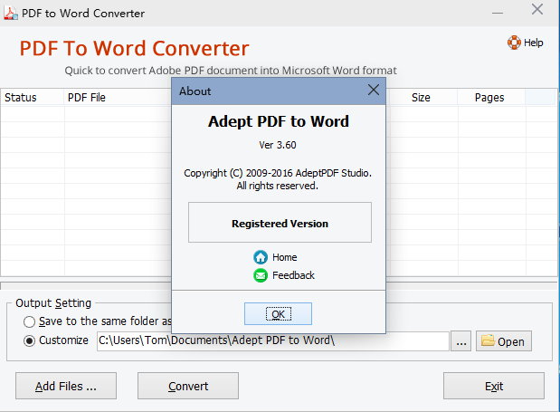 Adept PDF to Word Converter 3.60 注册版-PDF转Word文件