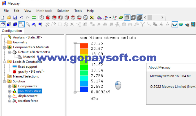 有限元分析软件 Mecway FEA v16.0破解版下载