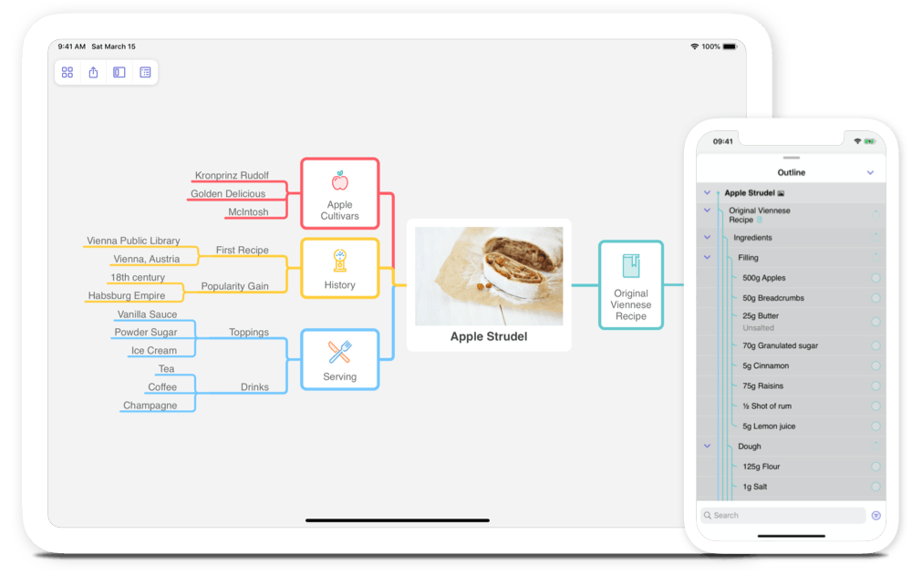 MindNode 可以为节点添加贴纸 