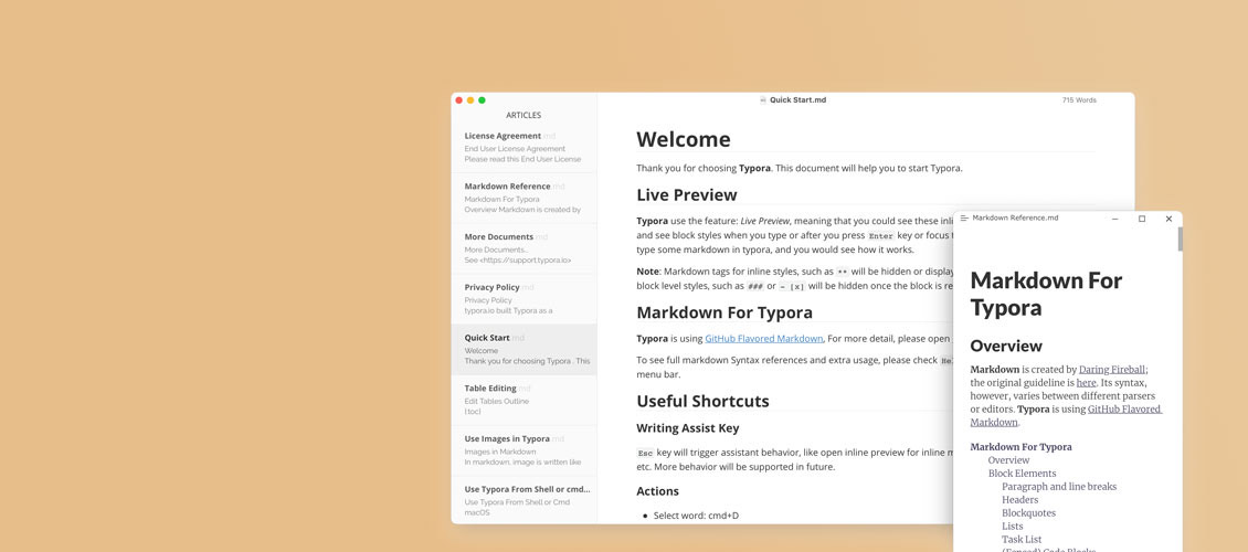 Typora for mac 1.7.6 简洁MarkDown写作软件下载