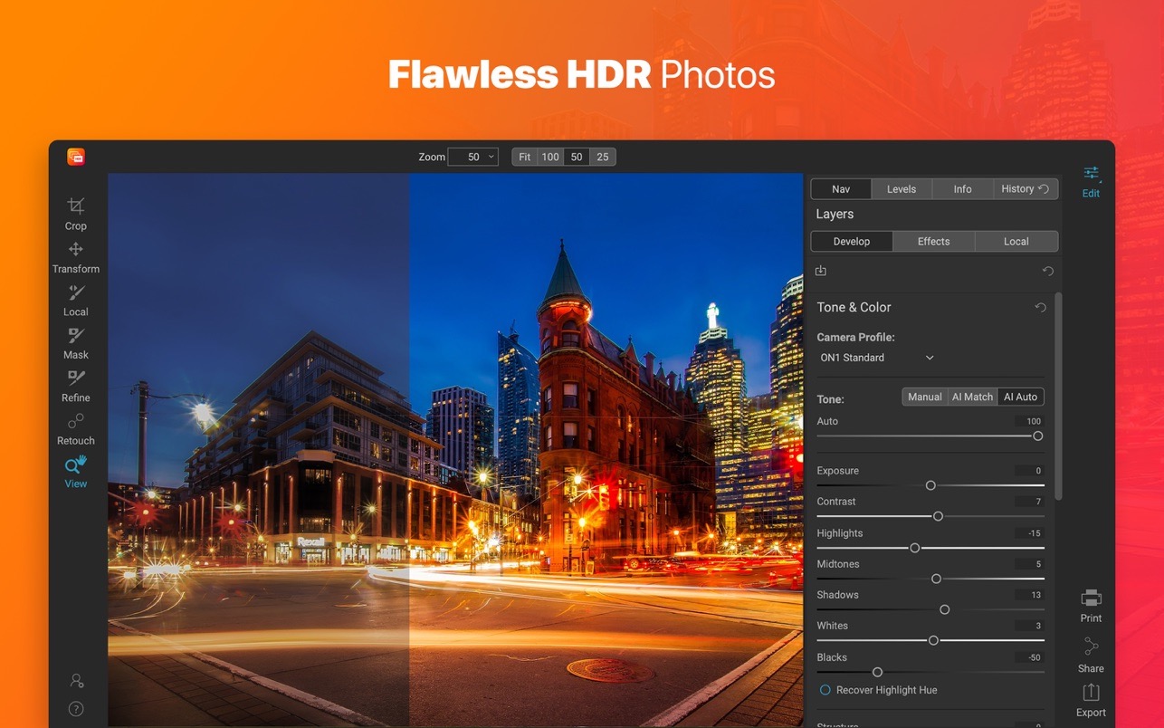 ON1 HDR 2023 for mac v17.1.0 HDR照片调色软件下载