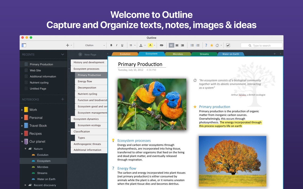Outline 3.2301.1 mac强大的知识管理应用程序下载