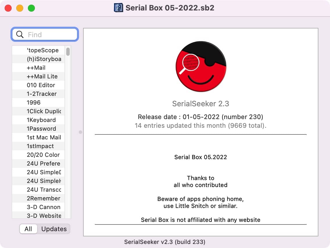 Serial Box for mac 05.2022 mac软件序列号大全下载