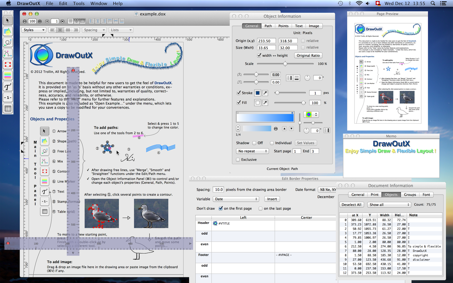 DrawOutX Mac 破解版 灵活易用的多页文档程序