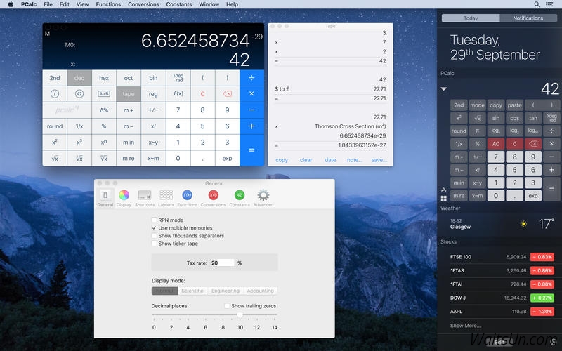 PCalc for Mac 4.7 破解版 – Mac上强大的全功能科学计算器