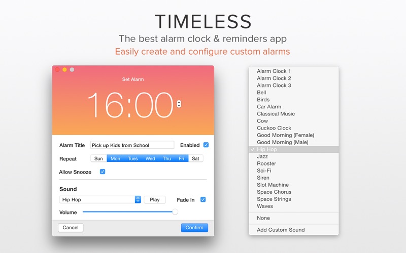 Timeless 1.9 Mac 破解版 - 好用漂亮的闹钟和提醒工具