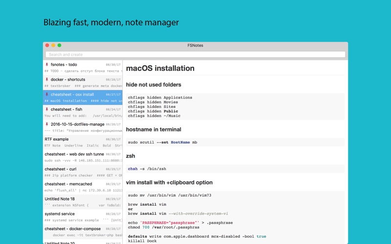 FSNotes for Mac 2.0.2 破解版 - 简洁纯文本编辑应用