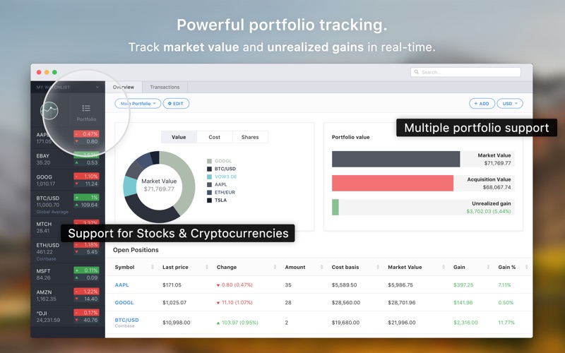 Stockfolio for Mac 1.4.7 注册版 - 股票行情实时查看工具