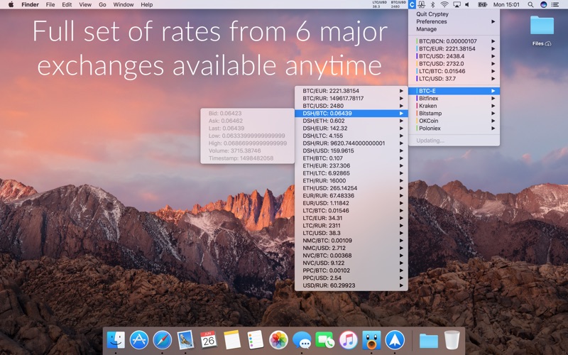 Cryptey for Mac 1.6.0 激活版 - 比特币行情跟踪