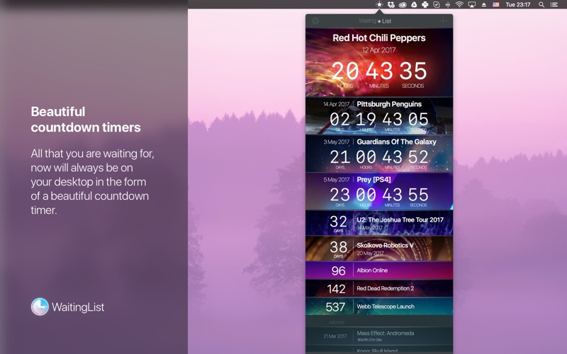 WaitingList for Mac 1.2.3 破解版 - 倒计时工具