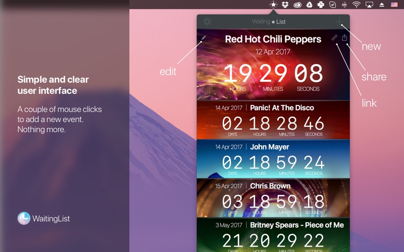 WaitingList for Mac 1.2.3 破解版 - 倒计时工具