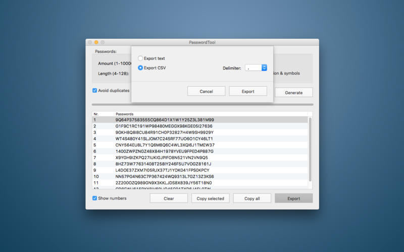 PasswordTool for Mac 1.1.1 破解版 - 生成随机密码的工具