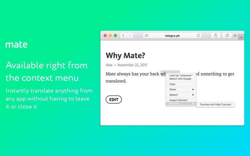 Mate – best Instant Translator for Mac 4.0.0 破解版 - 翻译软件