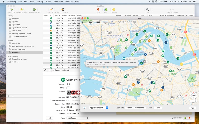 iCaching for Mac 7.0 破解版 - Mac上排名第一个Geocaching工具