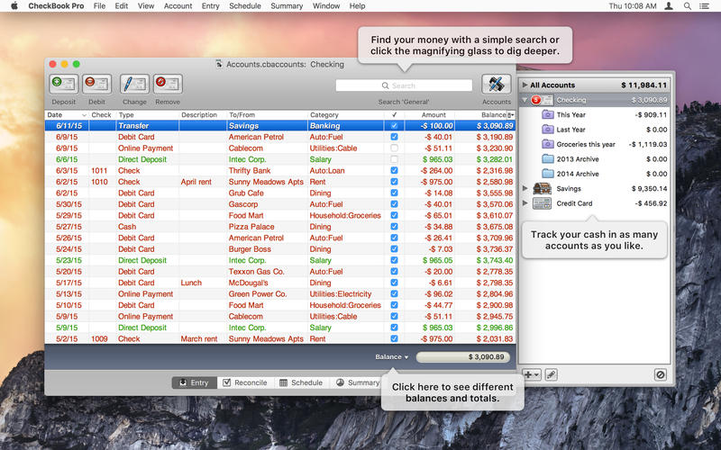 CheckBook Pro for Mac 2.6.0 序号版 - 个人理财管理工具