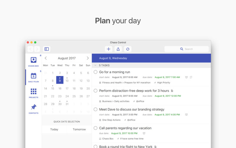 Chaos Control for Mac 1.21 破解版 - GTD, Tasks & To-Do Lists