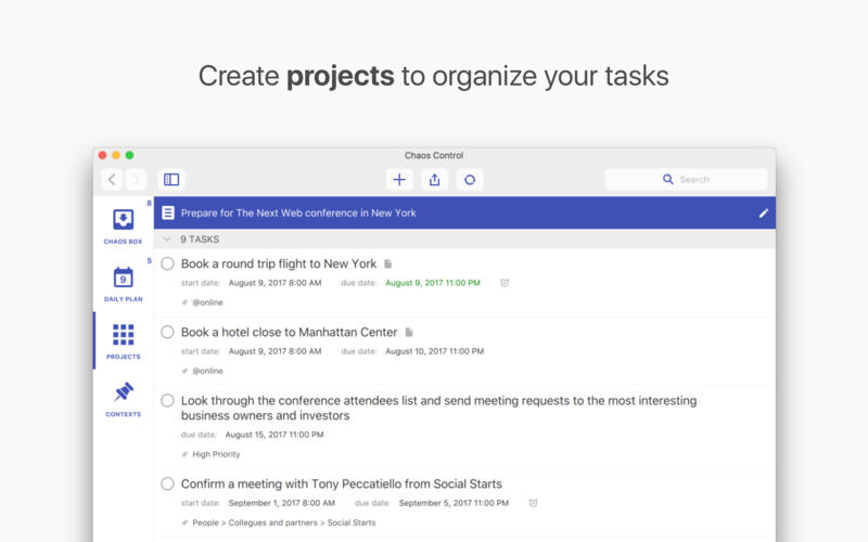 Chaos Control for Mac 1.11 破解版 - GTD, Tasks & To-Do Lists