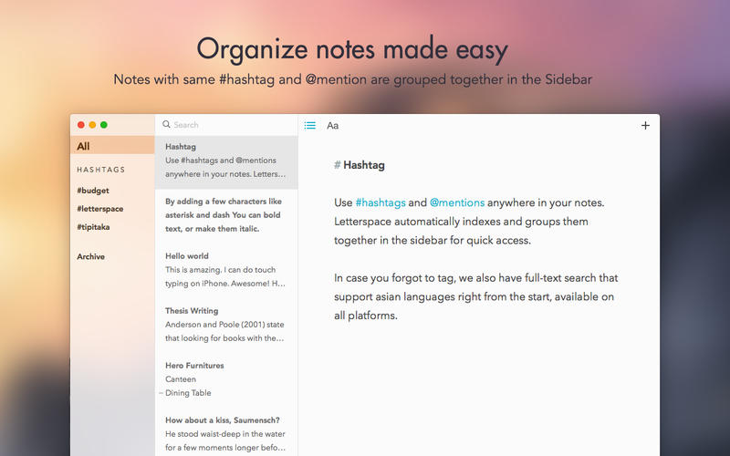 Letterspace for Mac 1.7.2 破解版 - 支持Markdown的备忘录
