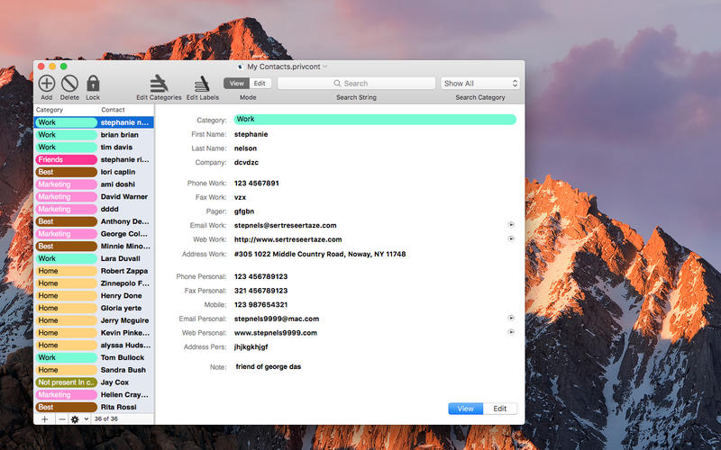 Private Contact for Mac 3.4 破解版 - 加密通讯录工具
