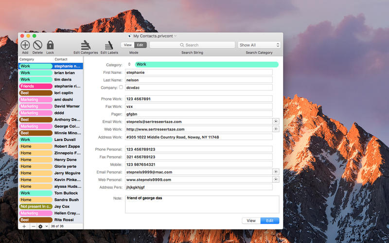 Private Contact for Mac 3.4 破解版 - 加密通讯录工具