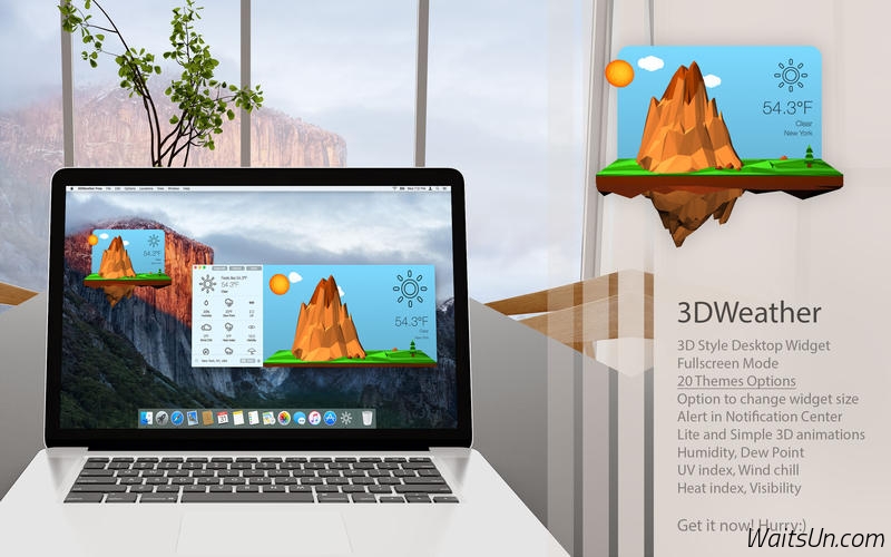 3DWeather for Mac 2.1.1 激活版 - 非常漂亮的3D动画天气工具