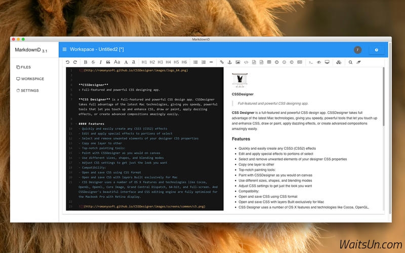 MarkdownD for Mac 3.6 破解版 - 全功能Markdown文档编辑器