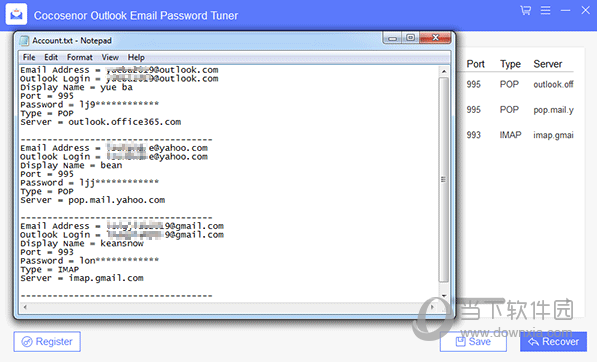 Cocosenor Outlook Email Password Tuner