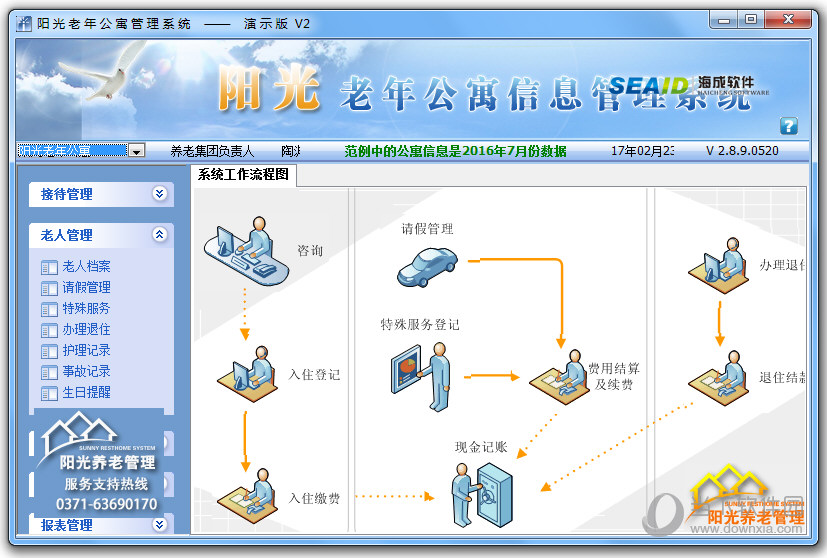 阳光养老院管理软件