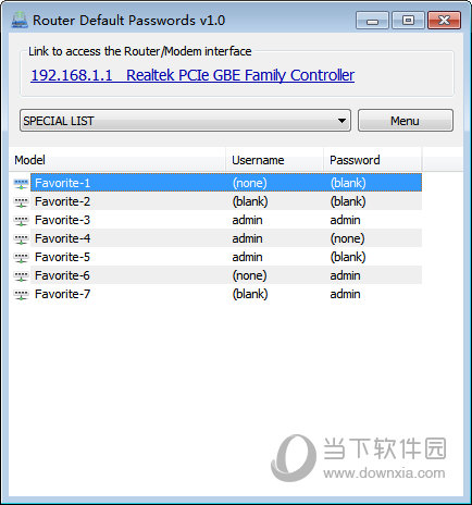 Router Default Password