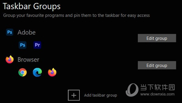 Taskbar Groups