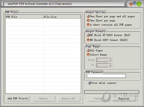 VeryPDF PDF to Excel Converter